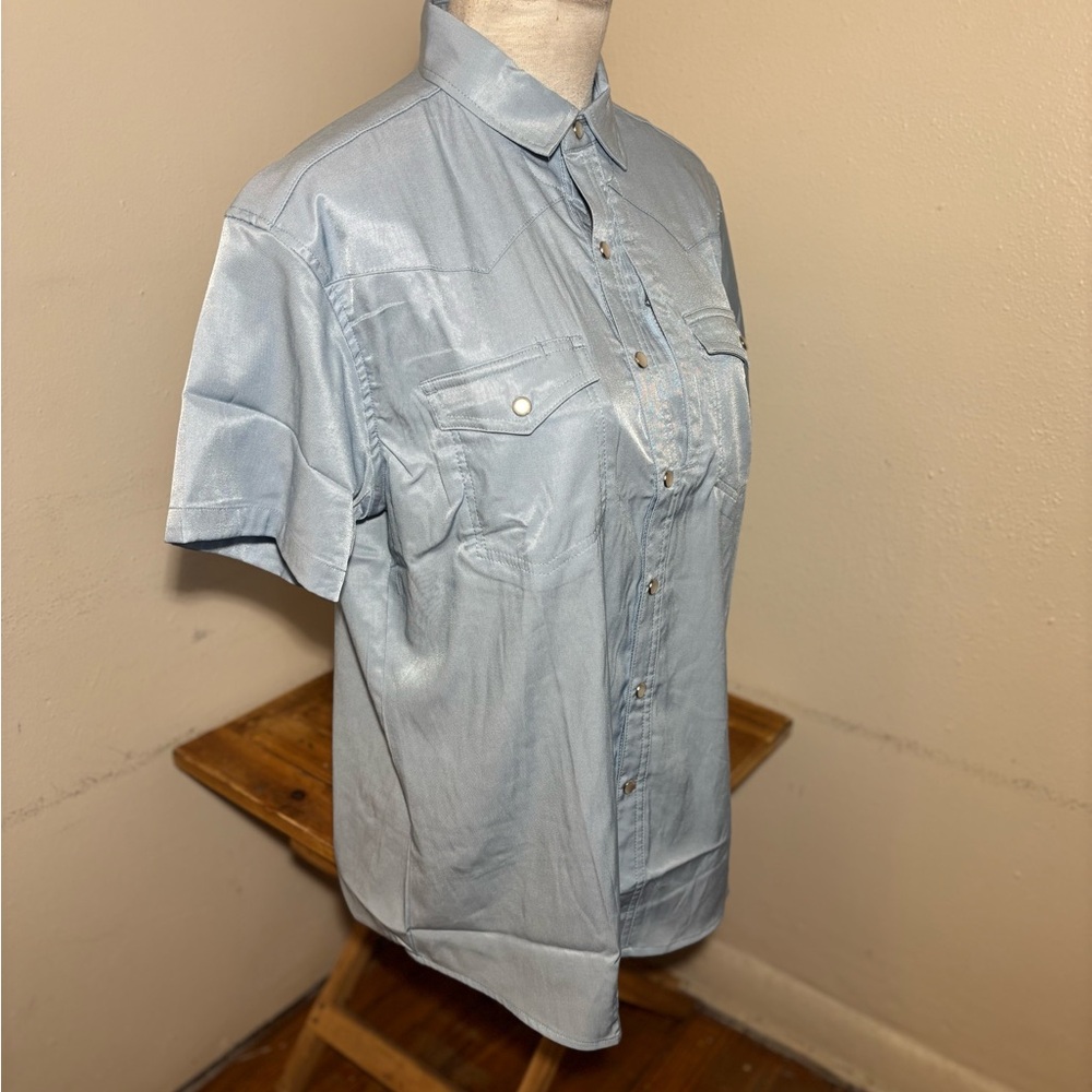 Diamond Cross Ranch Western Button Front Shirt - Picture 4 of 10